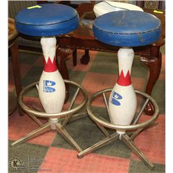 2 BRUNSWICK BOWLING PIN BAR STOOLS