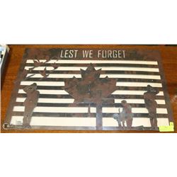 "LEST WE FORGET" CUT OUT MEMORIAL PLAQUE