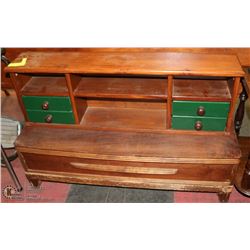 VINTAGE 2 PIECE SHORT SHELVING UNIT.