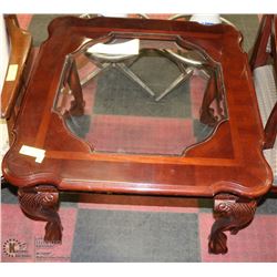 ORNATE MAHOGANY END TABLE