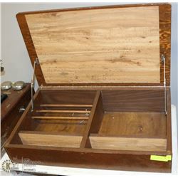 OAK WALL DISPLAY CASE.
