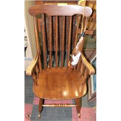 VINTAGE ROCKING CHAIR WITH COW HOOF DRINKING FLASK