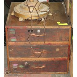 ANTIQUE BANKERS CABINET WITH KEY