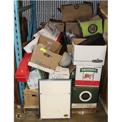 MEDIUM SIZE PALLET WITH ANTIQUE STORE MISC ITEMS