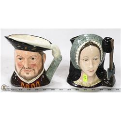 PAIR OF ROYAL DOULTON HENRY THE 8TH & ANNE BOLEYN