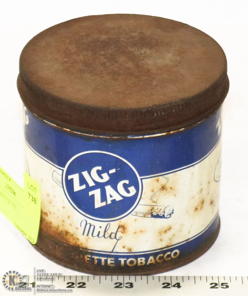 ZIG ZAG TOBACCO TIN. Kastner Auctions