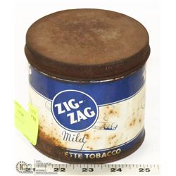 ZIG ZAG TOBACCO TIN.