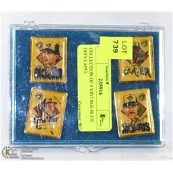 COLLECTION OF 4 VINTAGE BLUE JAYS LAPEL