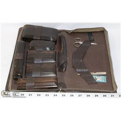 ANTIQUE LEATHER GENTLEMEN'S TRAVEL GROOMING