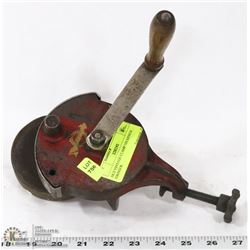 OLD VINTAGE CLAMP ON BENCH GRINDER.