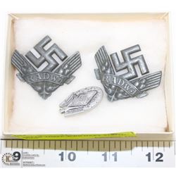 SET OF THREE WWII NAZI YOUTH PINS