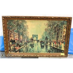 ANTIQUE 1800S "THE GLAMOUR OF PARIS" FRAMED SIGNED