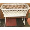ANTIQUE BABY BASSINET ON WHEELS-30"HX36"LX19"W.