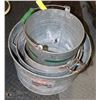 LOT OF 4 VINTAGE GALVANIZED BUCKETS
