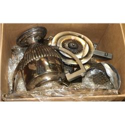 BOX OF SILVER PLATED SOME MADE IN ENGLAND