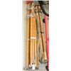 LOT OF 2 WOODEN TRANSIT TRIPODS.