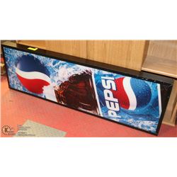 PEPSI SIGN WITH WORKING LIGHTS 15"X47.5"