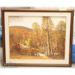 "PROSSEN" SIGNED" FALL" VIEW  FRAMED PAINTING