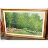 SIGNED AIME MYNDZAK GARDEN PAINTING FRAMED