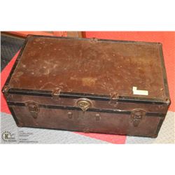ANTIQUE BLACK & BROWN TRUNK