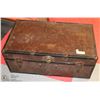 ANTIQUE BLACK & BROWN TRUNK
