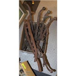 4 PAIRS OF HORSE HAMES & ASSORTED ATTACHMENTS