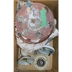 LOT OF ANTIQUE LIGHT SHADES WITH MOUNTS, NONE