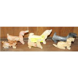 COLLECTION OF ONYX & ALIBASTER DOGS