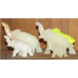 GROUP OF 4 ONYX ELEPHANTS