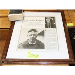 GLASS FRAMED 1953 "33 HOURS TO PARIS" BY CHARES