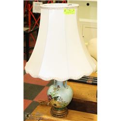 FLORAL DESIGN GOLD TRIMMED TABLE LAMP 27" TALL