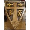 Image 1 : WOODEN SHIELD SWORD WITH WALL HANGER DISPLAY