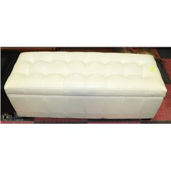 LEATHERETTE STORAGE OTTOMAN ON CHOICE: BEIGE