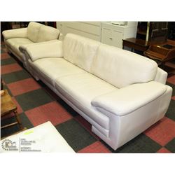 ESTATE BEIGE LEATHER 93" SOFA WITH 75"LOVE SEAT