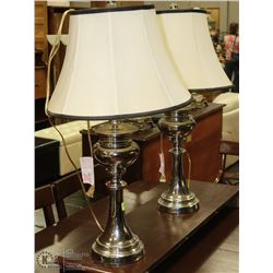 PAIR OF CHROME TABLE LAMPS