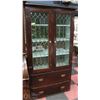 Image 1 : 1800S LEADED GLASS PIE SAFE CABINET.