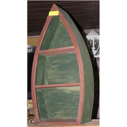 WOODEN CANOE SHELF.