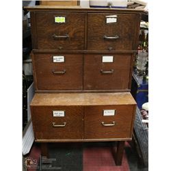 ANTIQUE OAK 6 DRAWER FILING CABINET 33"X26"X62"