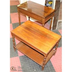 PAIR OF SIDE TABLES, 14X24X23 AND 16X25X18