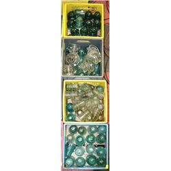 4 CRATES OF ASSORTED VINTAGE INSULATORS ON CHOICE