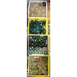 4 CRATES OF ASSORTED VINTAGE INSULATORS ON CHOICE