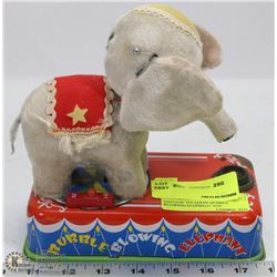 VINTAGE TIN JAPAN BUBBLE BLOWING ELEPHANT TOY