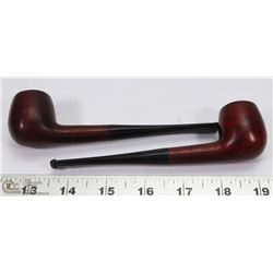 SET OF 2 VINTAGE STRAIGHT TOBACCO  PIPES