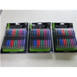 3 New packs of Pens / 24 per pack