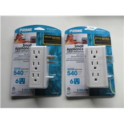 2 small Appliance surge protectors 6 outlets each
