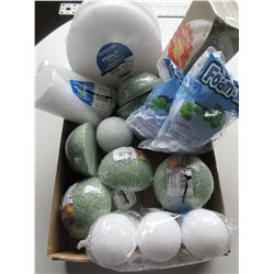 flat full of Crafting Styrofoam balls / bricks / cones and more