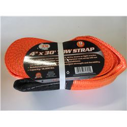 New 4 inch x 30 foot 9 Ton/18,000lb    Tow Strap