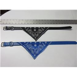 Dog Collar with Bandana / 1 blue and 1 black for large dogs