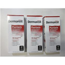 Lot of 3 Dermarest Psoriasis Medicated Shampoo plus Conditioner / 8oz