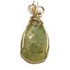 Image 1 : Artisan Created Prehnite Faceted Teardrop Sterling Silver Pendant